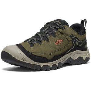 KEEN Men's Targhee 4 Low Height Hiking Shoes, Dark Olive/Gold Flame, 11.5 Wide